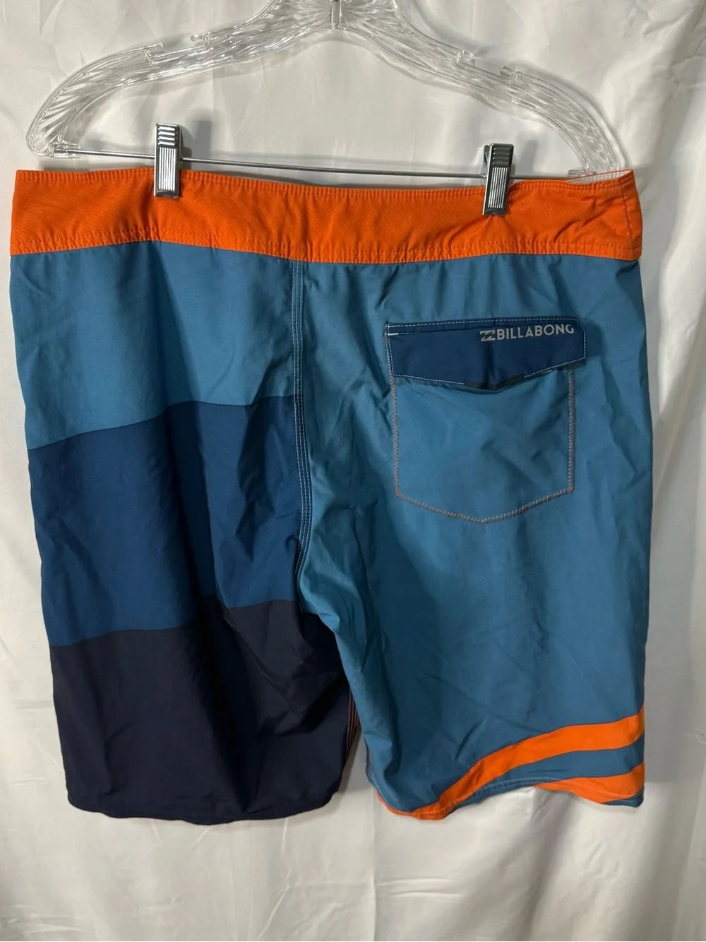 Billabong Men’s Teal & Orange Striped Board Shorts - Picture 7 of 8